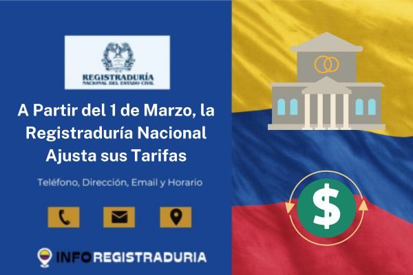 A Partir del 1 de Marzo, la Registraduría Nacional Ajusta sus Tarifas